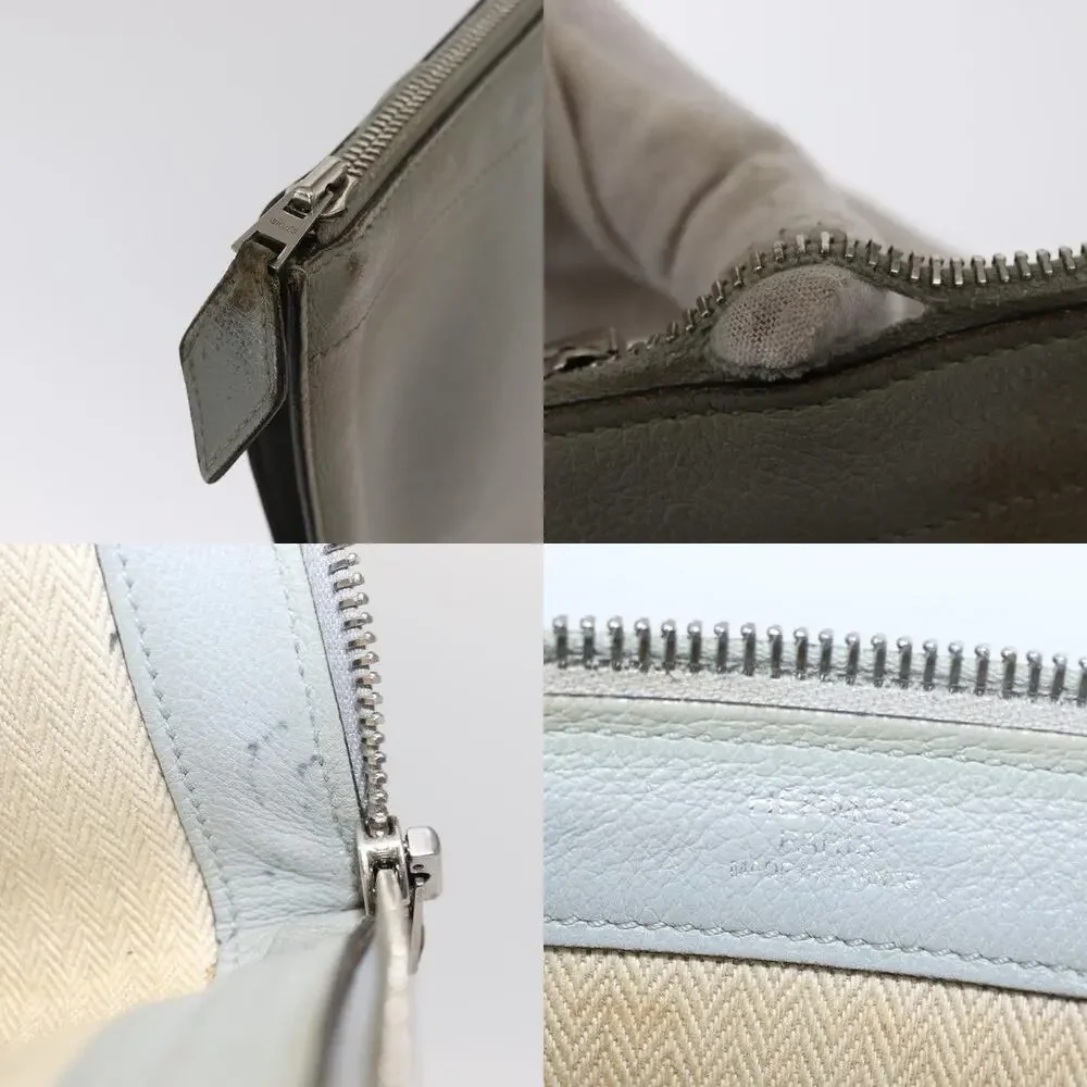 Hermes Zip Tablet Clutch Bag Epsom Gray